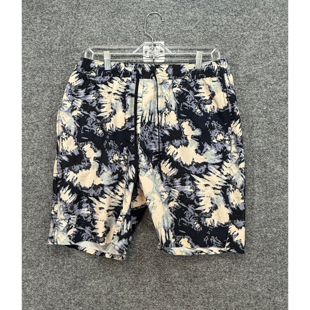 BYLT Coastal Boardshort Men Large Blue Tie Dye Elastic Waist Swim Trunks‎